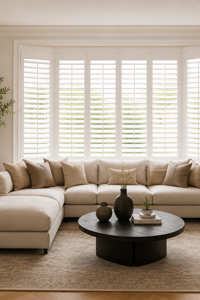Witte shutters